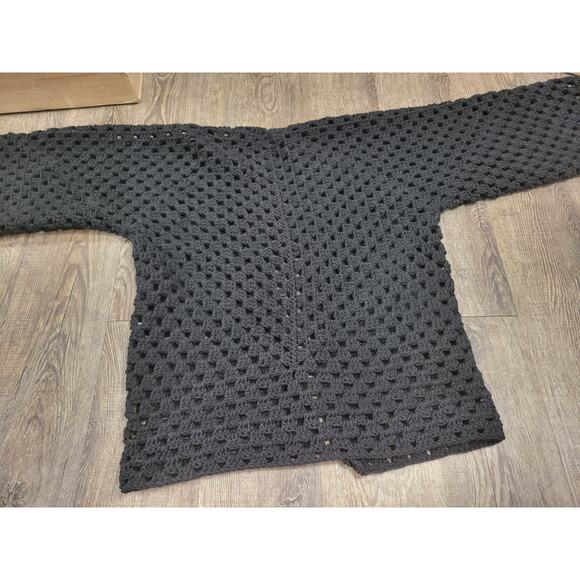 Hand-Made Granny Afghan Crochet Cardigan Sweater Retro Look Women's Small - Picture 2 of 2